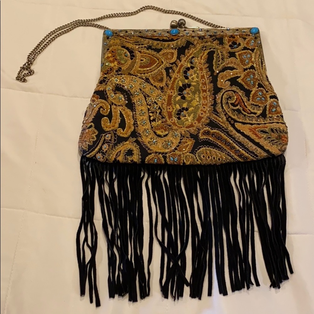 Christiana Paisley Fringed Handbag